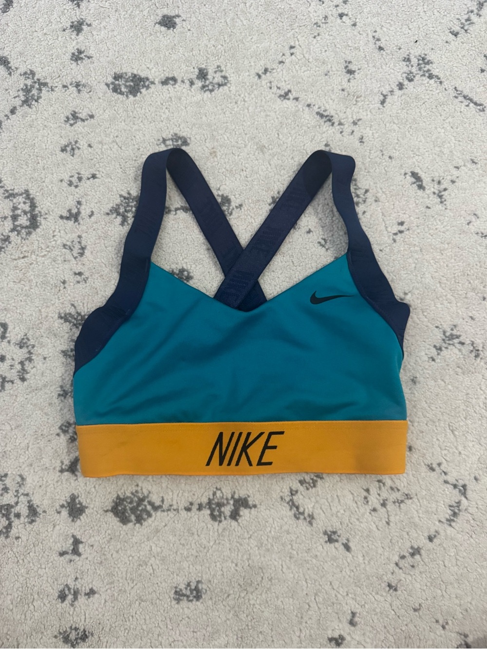 Nike Colorblock CrissCross Strap Athletic Sport Bra Top